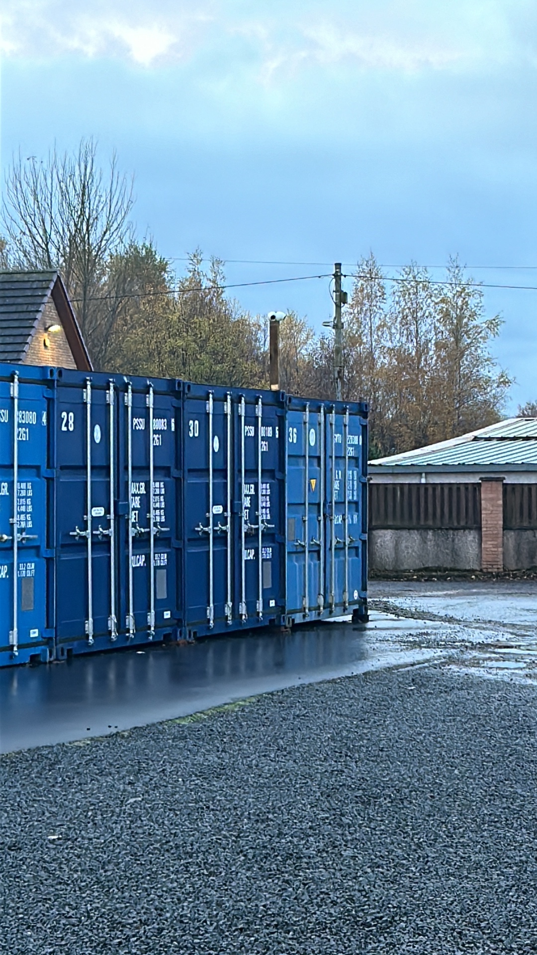 Heavy duty padlock on a steel container